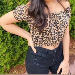Cheetah print crop top